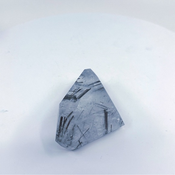 Polished Tourmalinated Quartz Geometric Free Form Natural Crystal Untreated - Picture 8 of 9